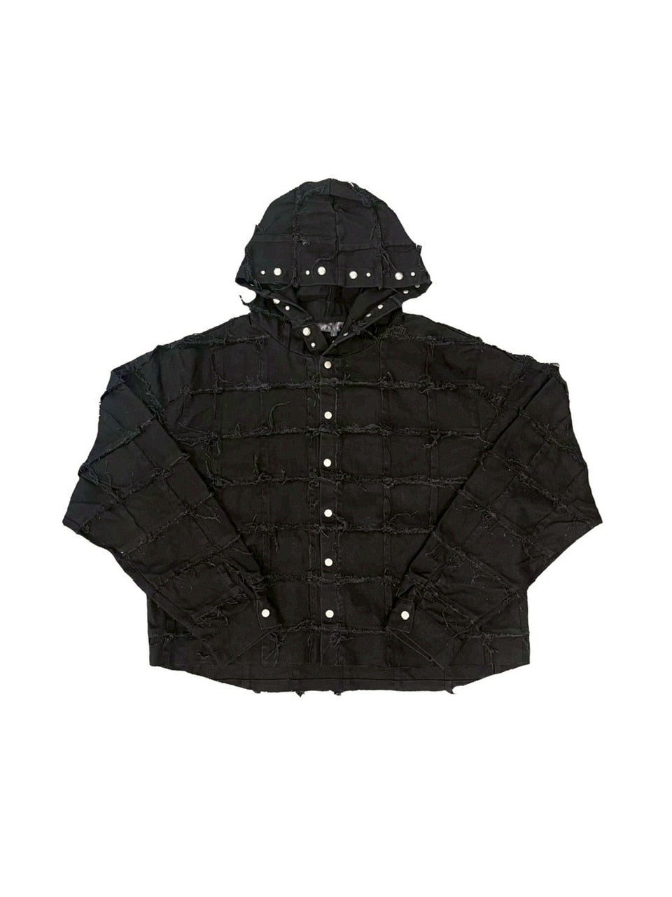 【DIG YOUR OWN GRAVE】PATCHWORK HOODY SHIRTS /【ディグユアオウングレイブ】パッチワークフードチェックシャツ