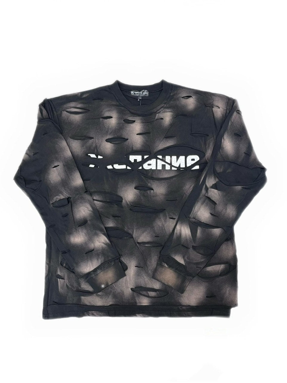 【DIG YOUR OWN GRAVE】WISH VOID L/S T-SHIRTS /【ディグユアオウングレイブ】ダメージレイヤードロゴ長袖Tシャツ