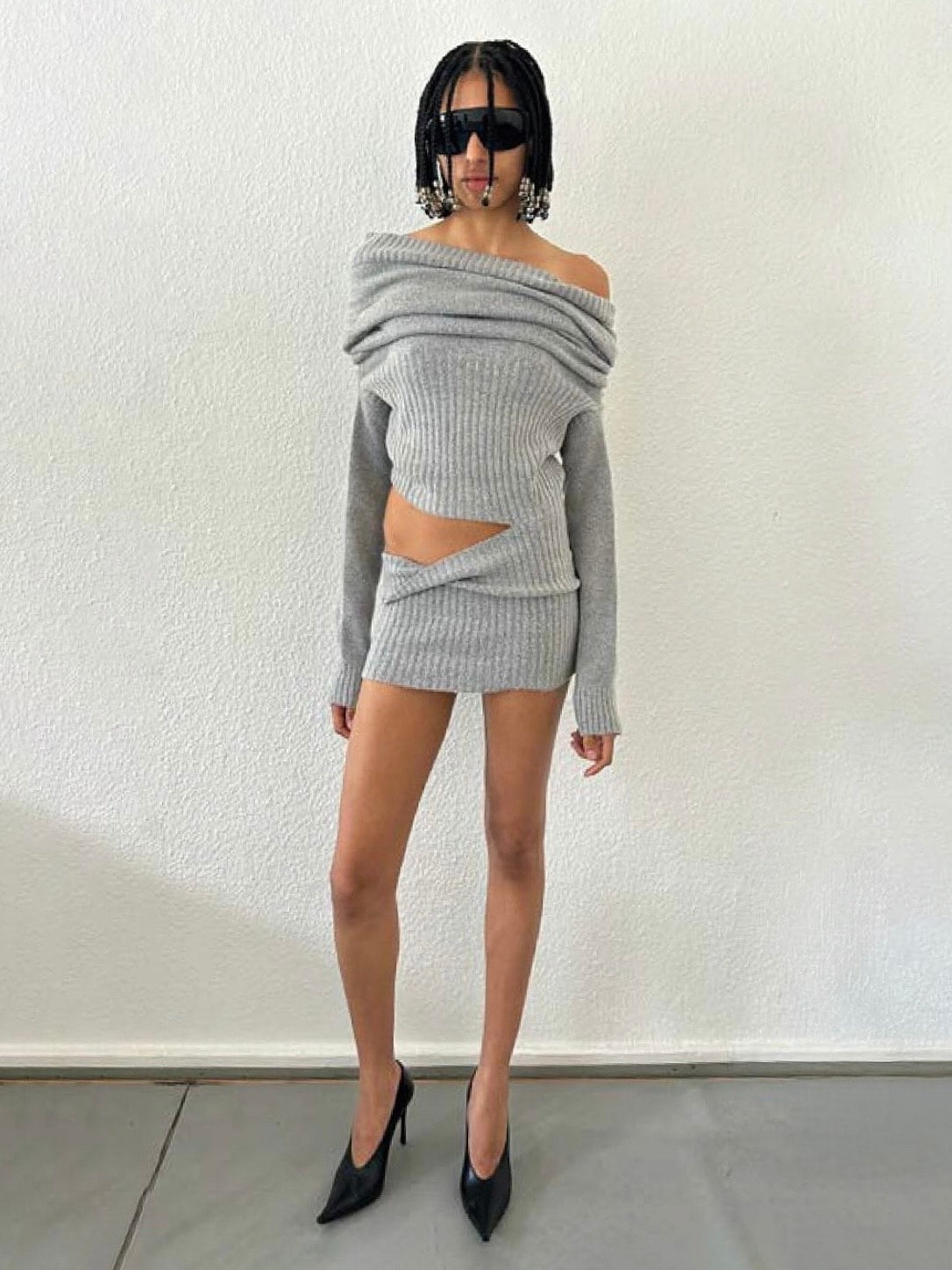 【NACHE】2-WAY SHAWL KNIT