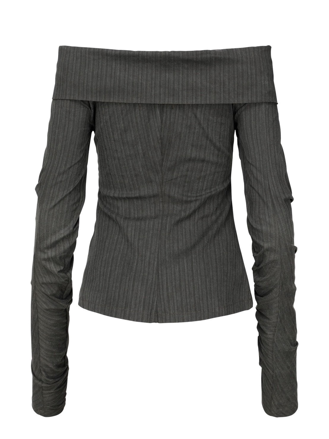 【NACHE】STRIPED OFF SHOULDER SHIRT