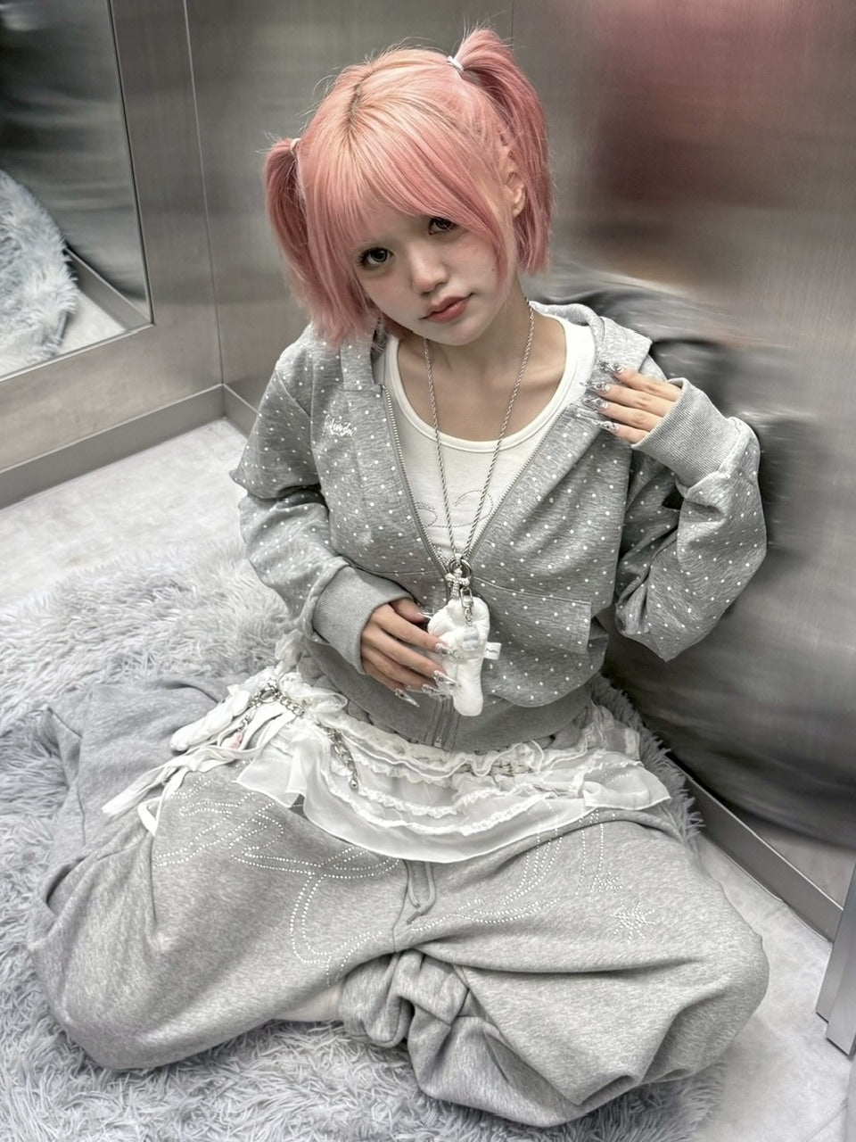 受注制【nmtc +】dot zip up hoodie / 【エヌエムティーシープラス】ドットジップパーカー (2color)