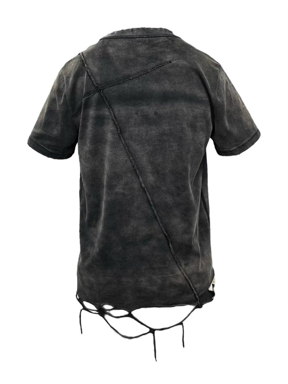 【UNIZ】Cross Knight T-Shirt / 【ユニズ】オーバーサイズクロスダメージ半袖Tシャツ