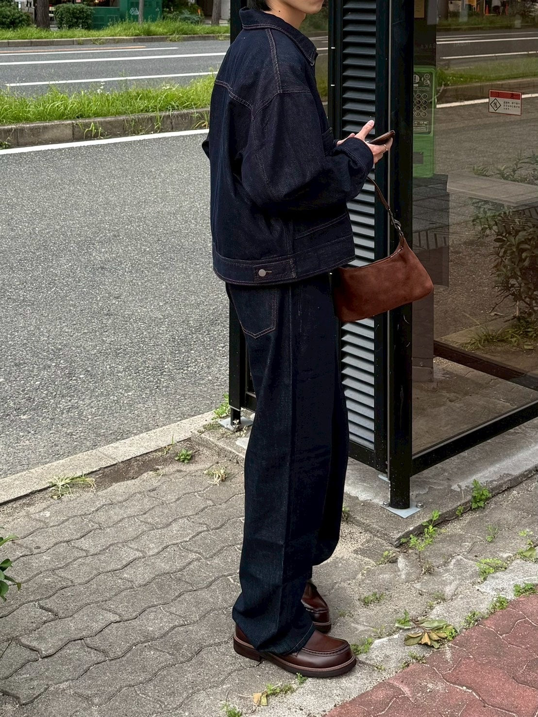 受注制【Chikashitsu +】semi wide rigid denim pants (2color
