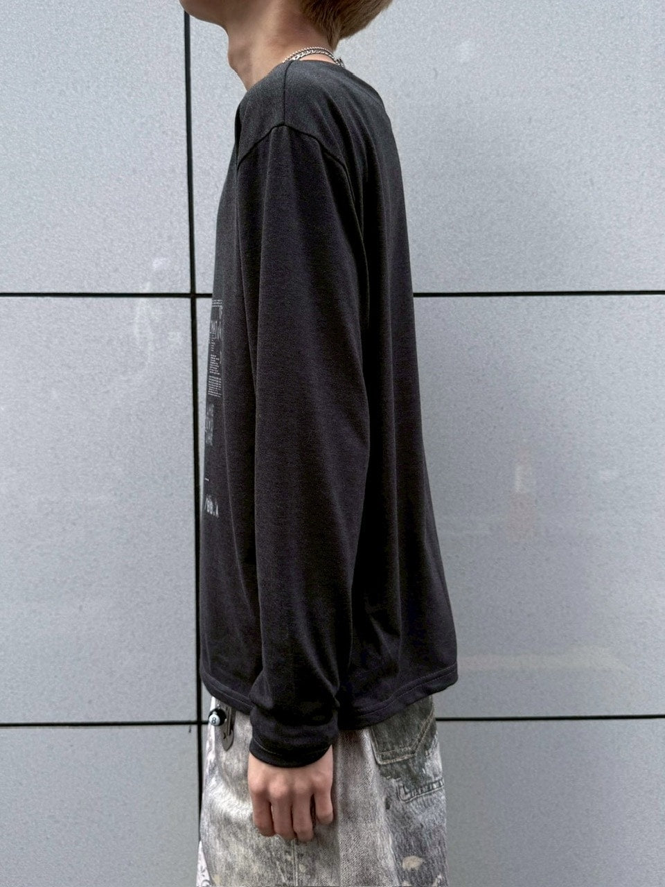 受注制【nmtc +】loose fit one shoulder long sleeve / 【エヌエムティーシープラス】ルーズフィットワンショルダー長袖Tシャツ (2color)