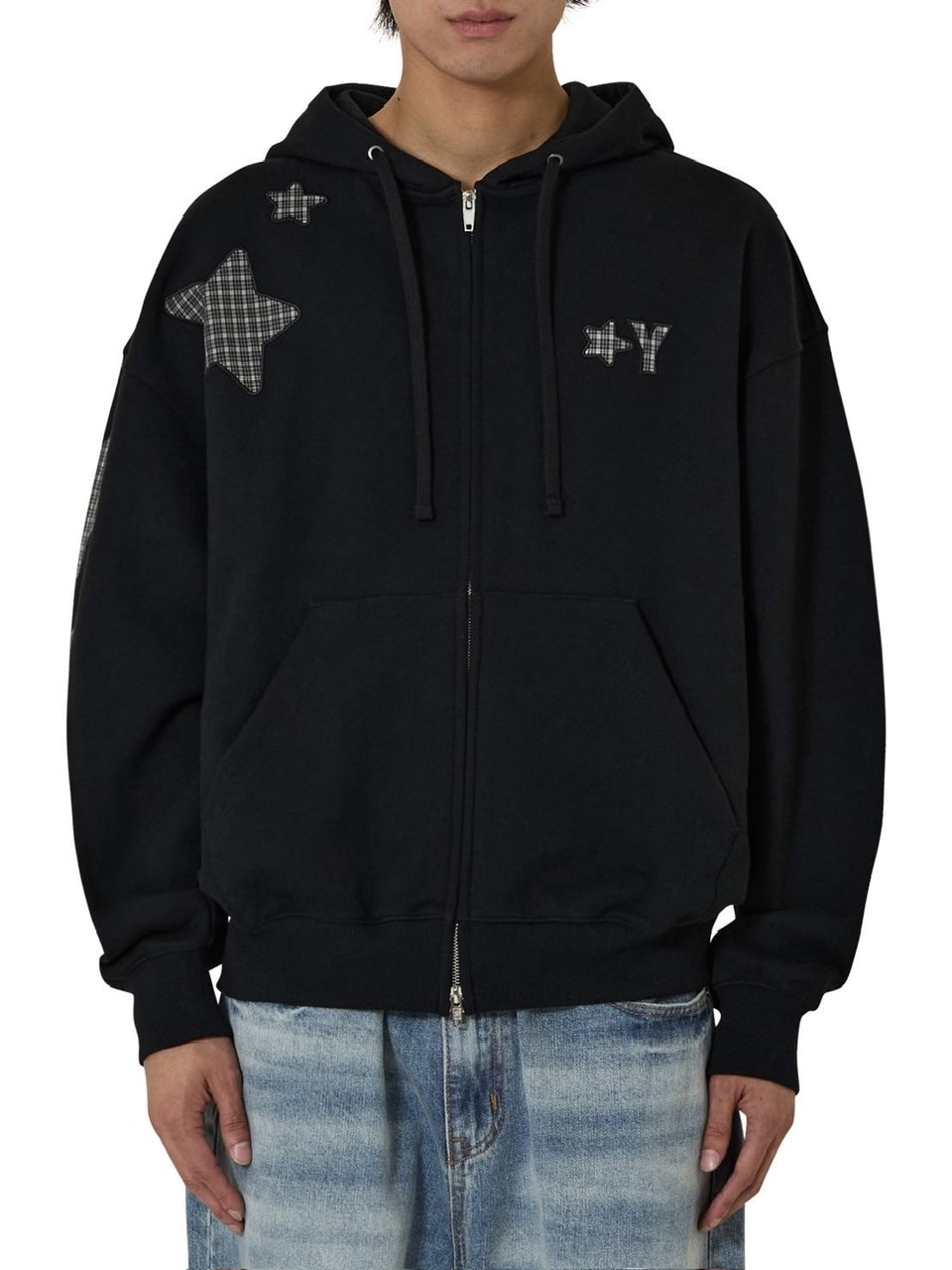 【OY】STAR CHECK HOODIE ZIP UP