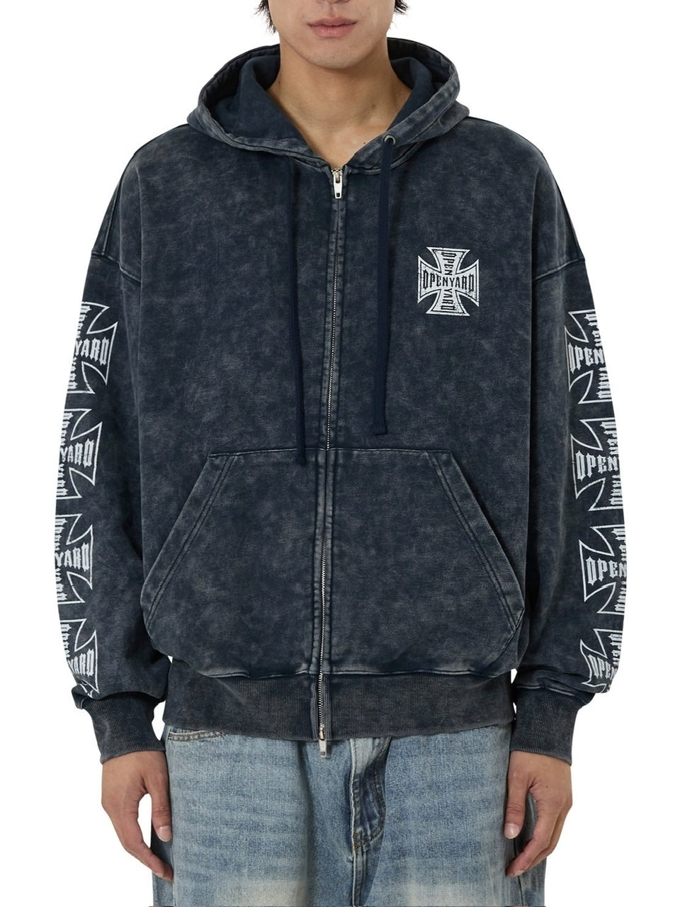 OY】CROSS FADE WASHED HOODIE ZIP UP – PRESSING WEB SHOP