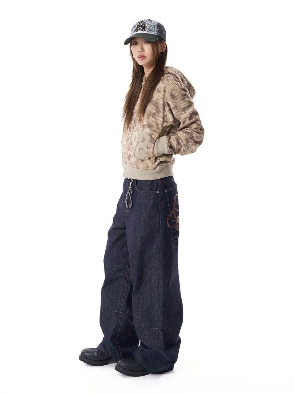 【AAKAM】Contrast Washed Cotton Ball Cap