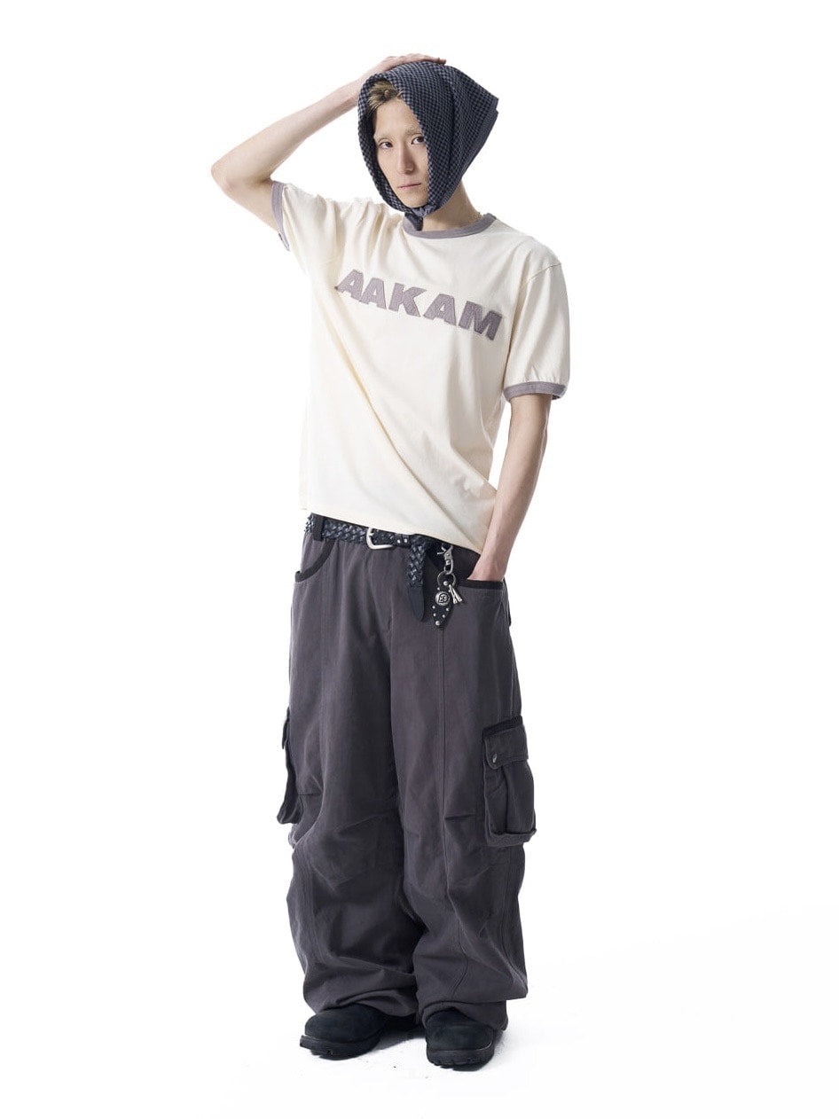 【AAKAM】Logo Patch Ringer Top