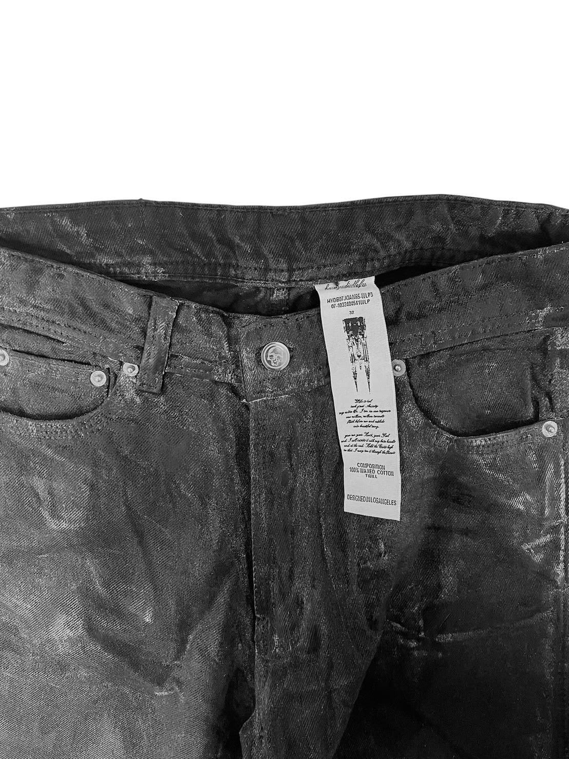 【haveyoudiedbefore?】Deadfall Waxed Denim Pants / 【ハブユーダイドビフォー】ブラックコーティングフレアパンツ