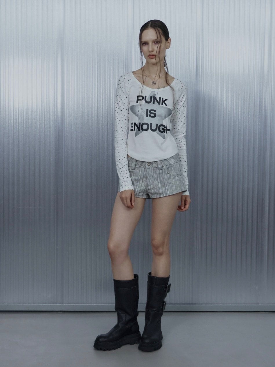 【SETUP‐EXE】STRIPED STUDDED SHORT PANTS / 【セットアップエグゼ】ストライプスタッヅショートパンツ