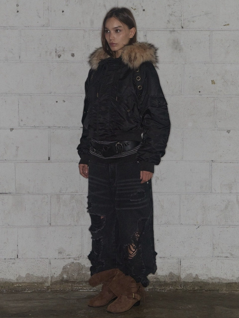 【FANCY CLUB】EYELET FUR MA-1 / 【ファンシークラブ】アイレットファーＭＡ-1