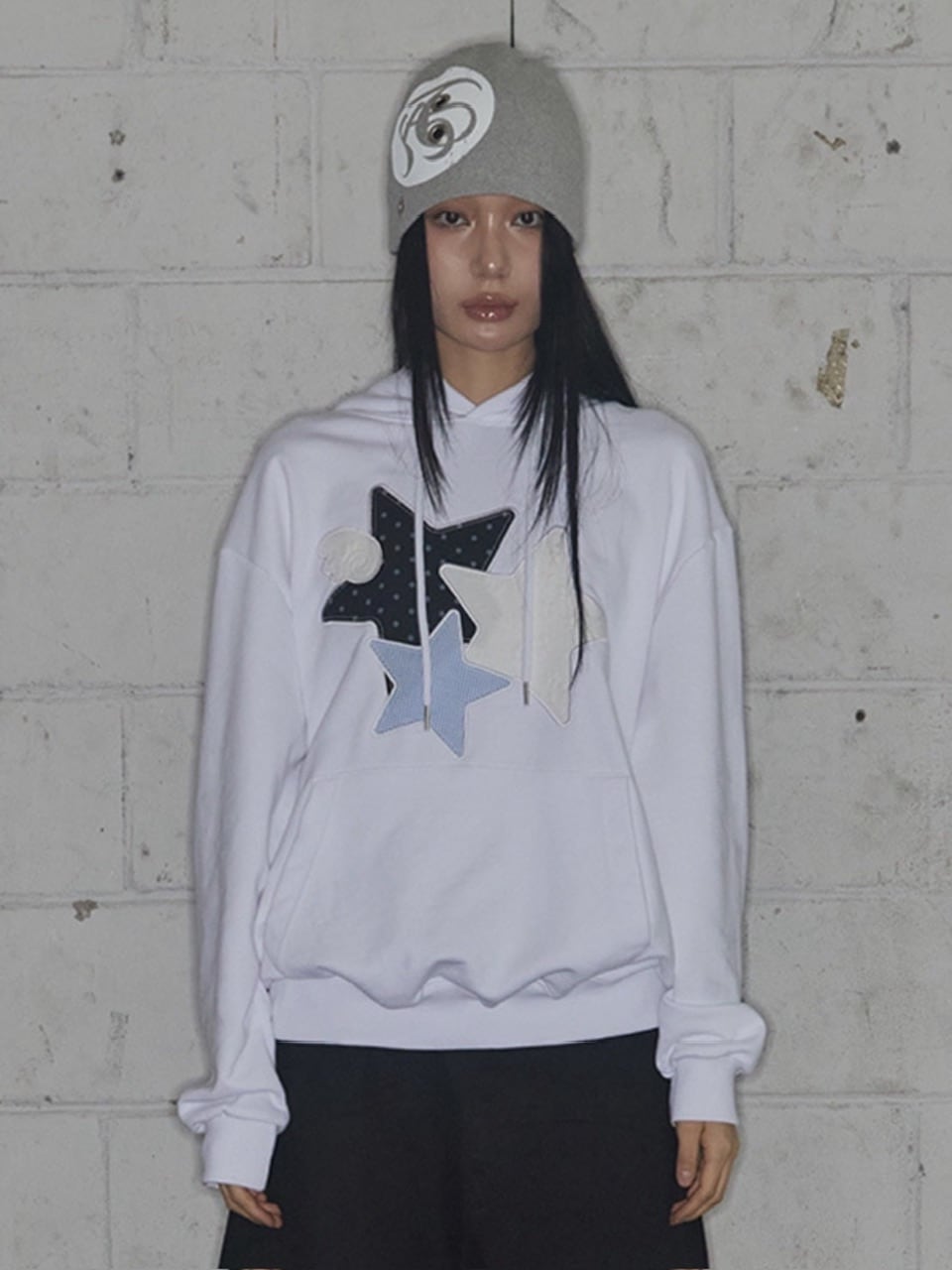 【FANCY CLUB】MIX STAR ANGEL PATCH HOODIE / 【ファンシークラブ】ミックススターエンジェルパッチパーカー