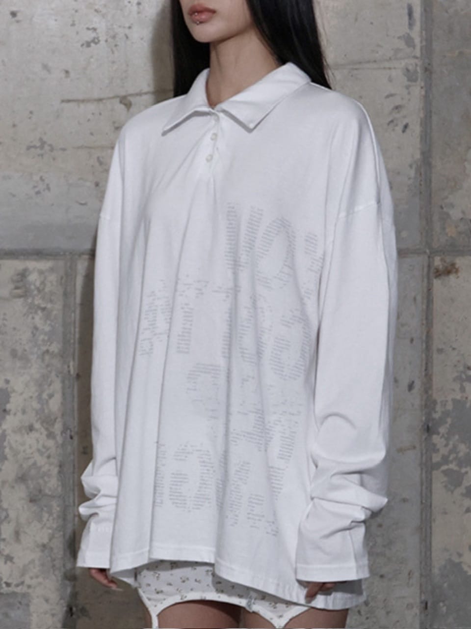 【FANCY CLUB】BACK CROSS OVER FIT COLLAR TEE / 【ファンシークラブ】バッククロスオーバーフィットカラー長袖Ｔシャツ