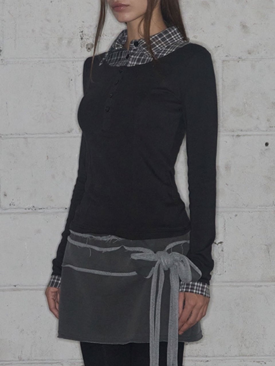 【FANCY CLUB】SHIRT LAYERED LONG SLEEVE / 【ファンシークラブ】シャツレイヤード長袖Ｔシャツ