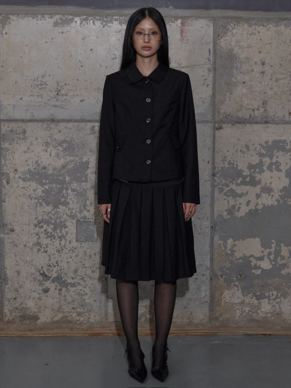 【FANCY CLUB】CLASSIC BUCKLE PLEATS MIDI SKIRT / 【ファンシークラブ】クラシックバックルプリーツミディスカート