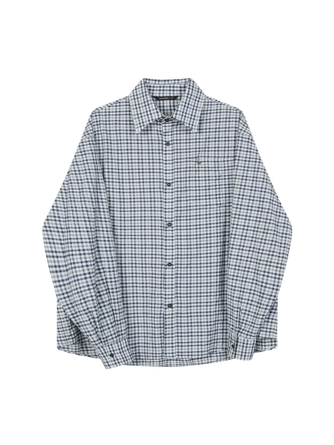 【TGNS】Two-Tone Fine Check Shirt / 【ツーガンズ】オーバーサイズチェックシャツ
