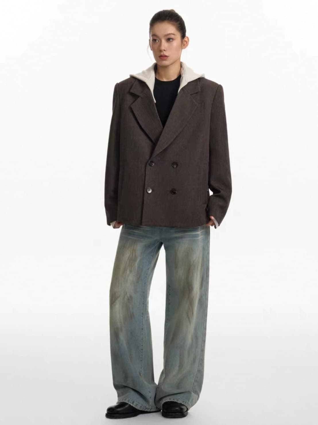 【TGNS】Detachable Hooded Suit / 【ツーガンズ】オーバーサイズフードセットテーラードジャケット