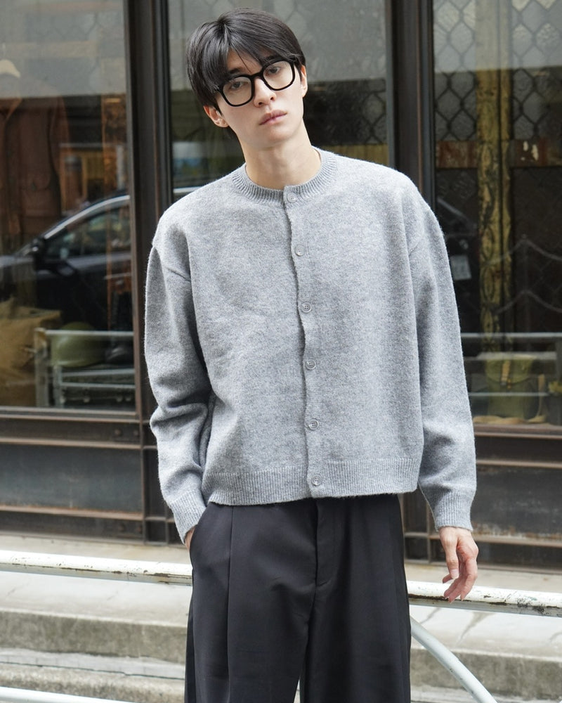 東京店WEB限定受注制【Chikashitsu +】soft touch crew neck knit cardigan / 【チカシツプラス】ソフトタッチクルーネックニットカーディガン (4color)