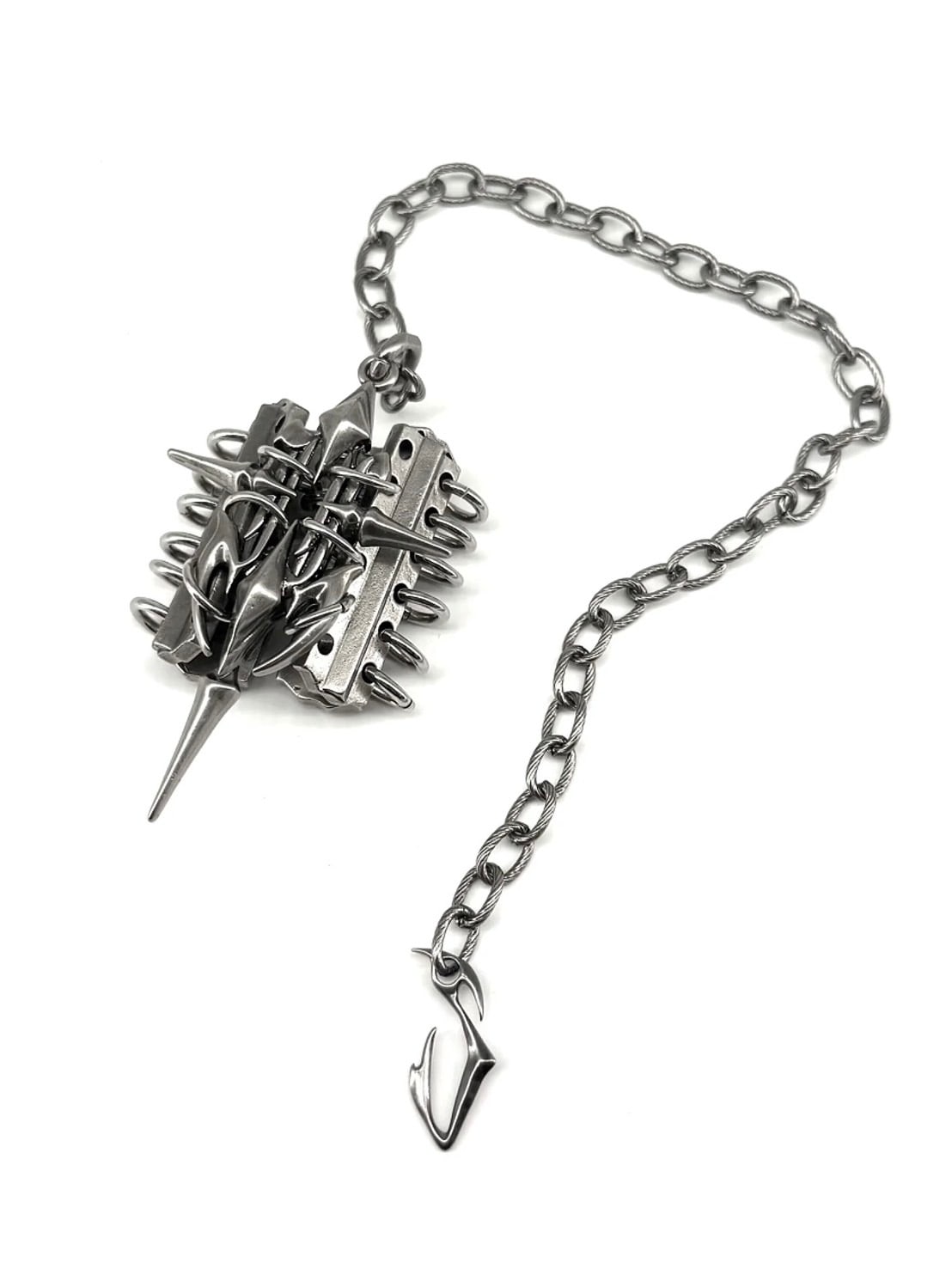 【IIIMIII】RottenMetal one piece ring chain /【イアミ】メタルシルバーブレスレットチェーンリング
