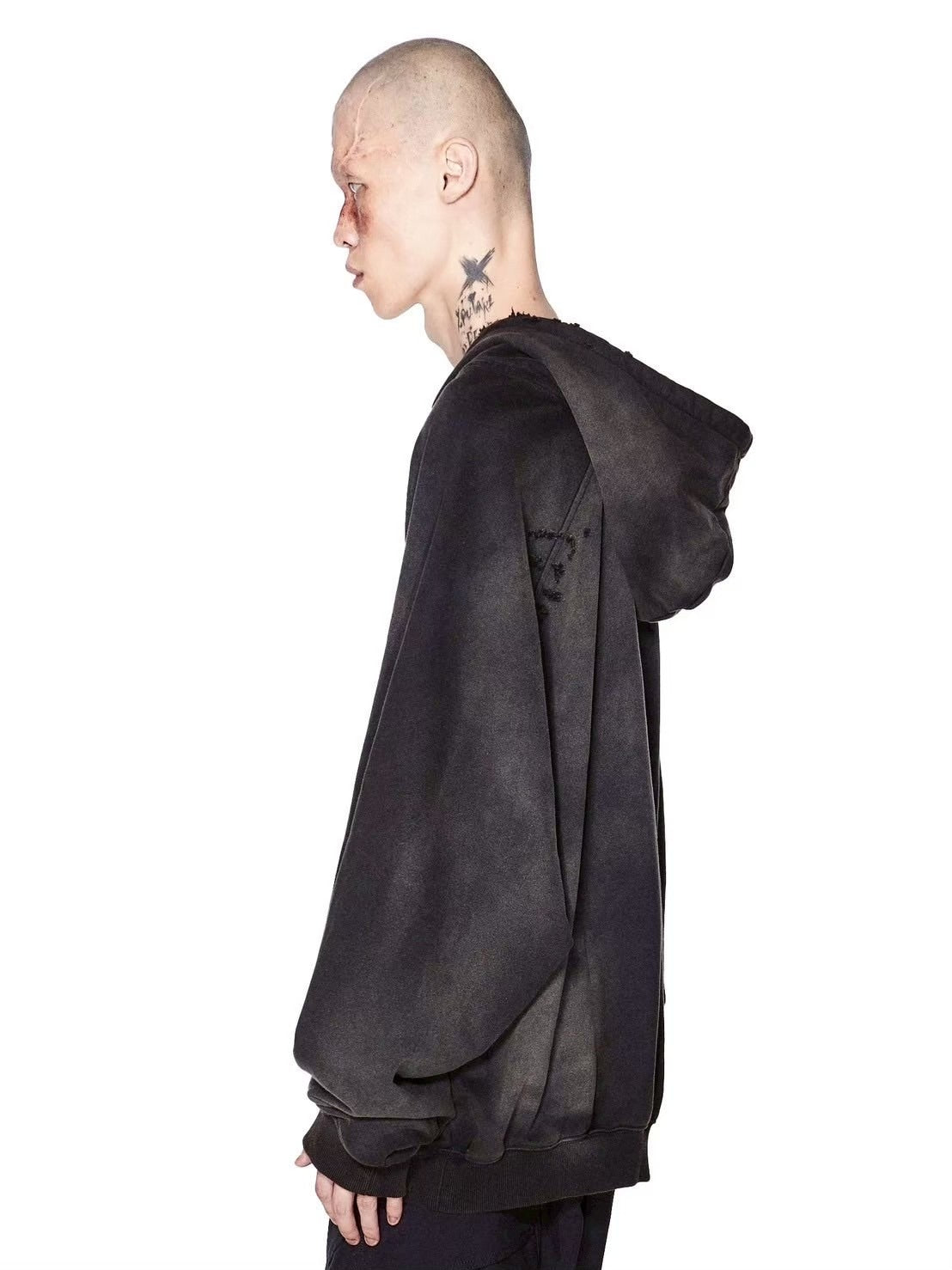 【d5ove】Washed graphic sweatshirt / 【ダヴ】グラフィックデザインダメージウォッシュプルオーバーパーカー