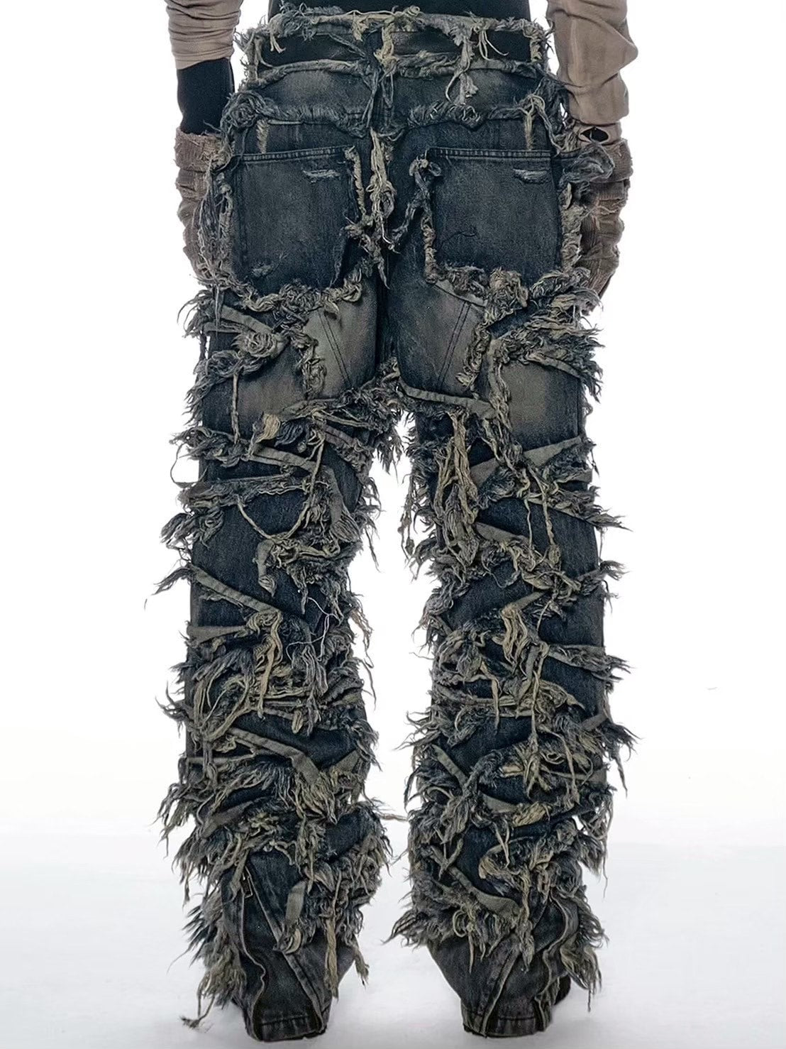 【d5ove】Erosion Fringed Jeans / 【ダヴ】フリンジデニムパンツ