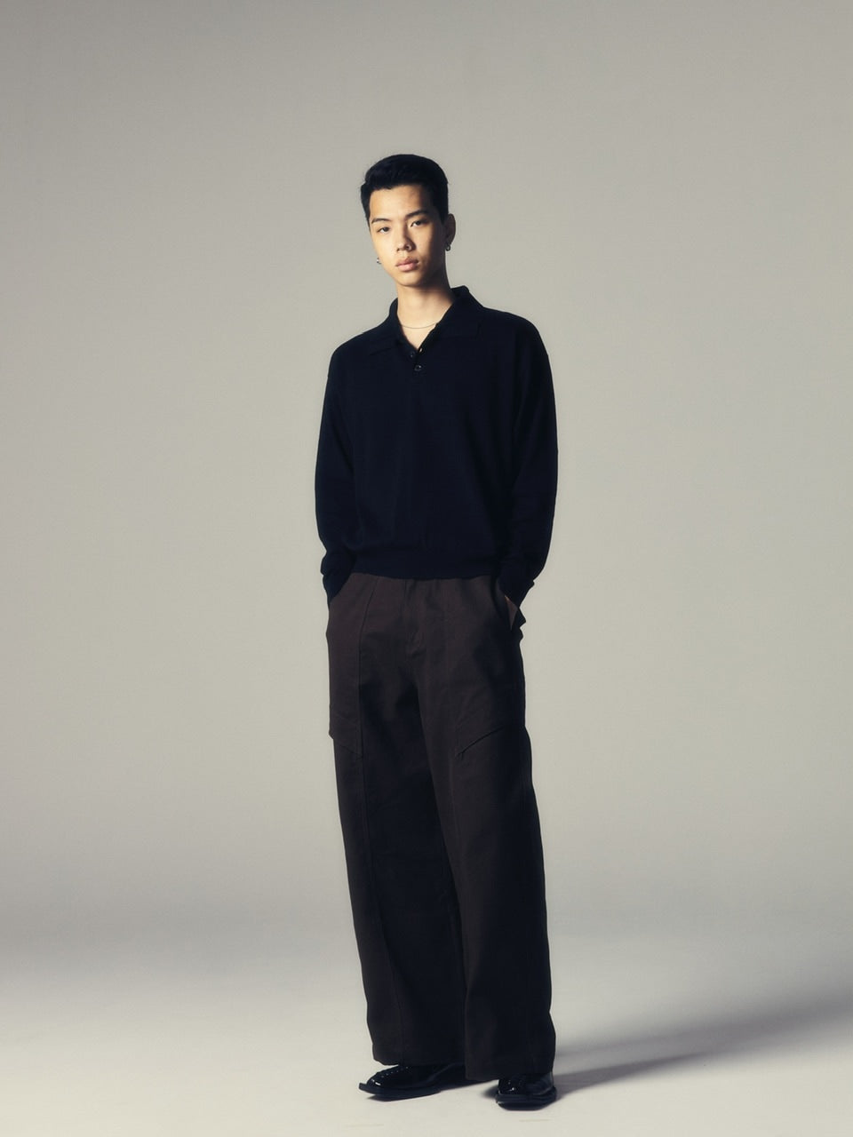 【CS】cotton wide twill pants (brown) / 【シーエス】コットンワイドツイルパンツ