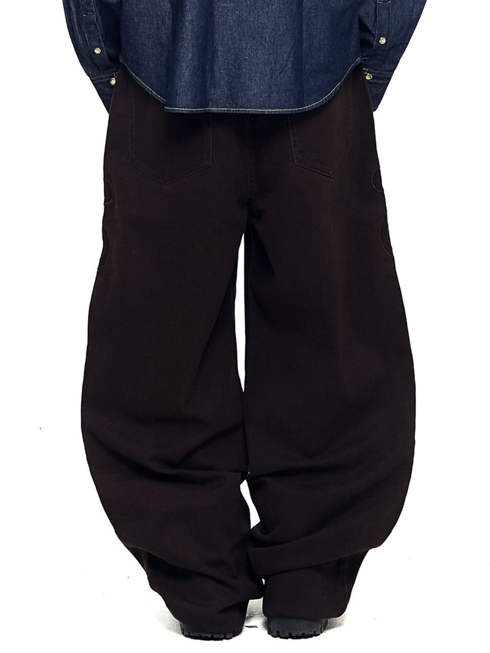 【AAKAM】Needlework Wave Cotton Pants