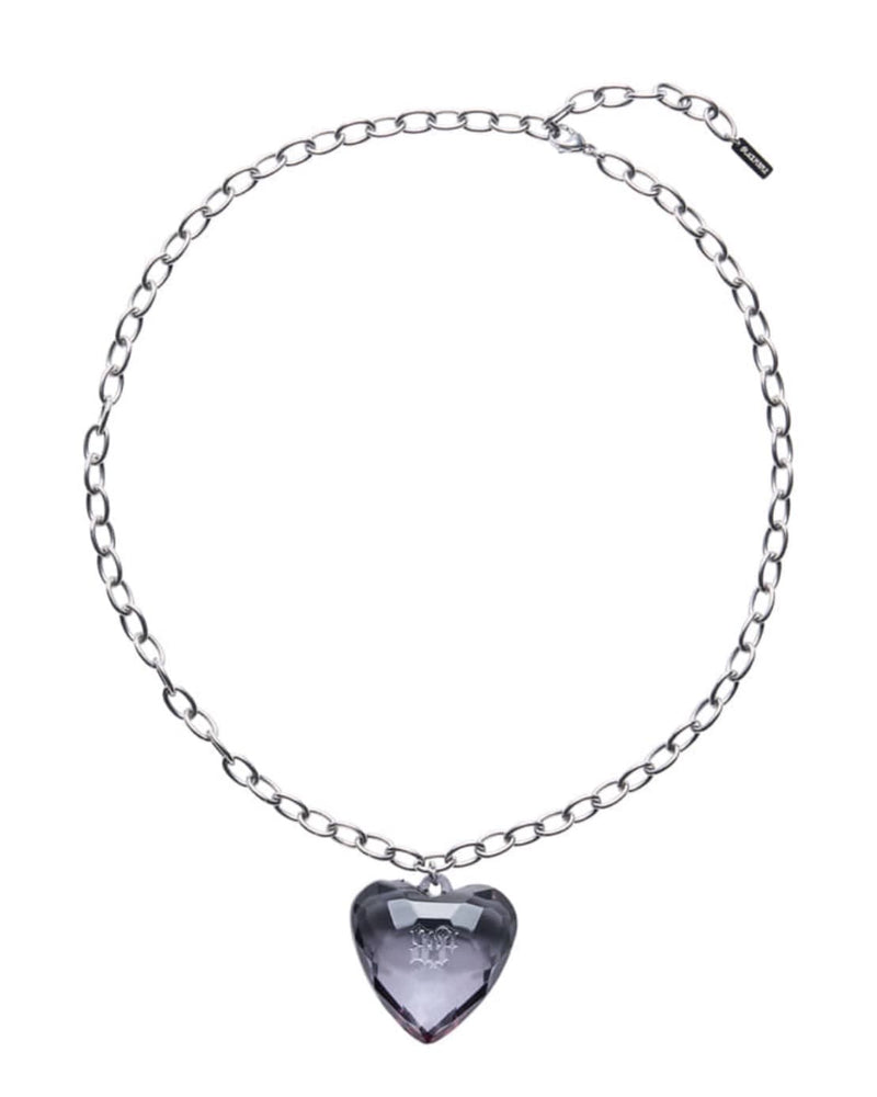 【BLACK PURPLE】Acrylic Heart Necklace / 【ブラックパープル】アクリリックハートネックレス