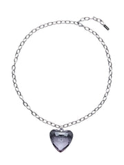 【BLACK PURPLE】Acrylic Heart Necklace / 【ブラックパープル】アクリリックハートネックレス