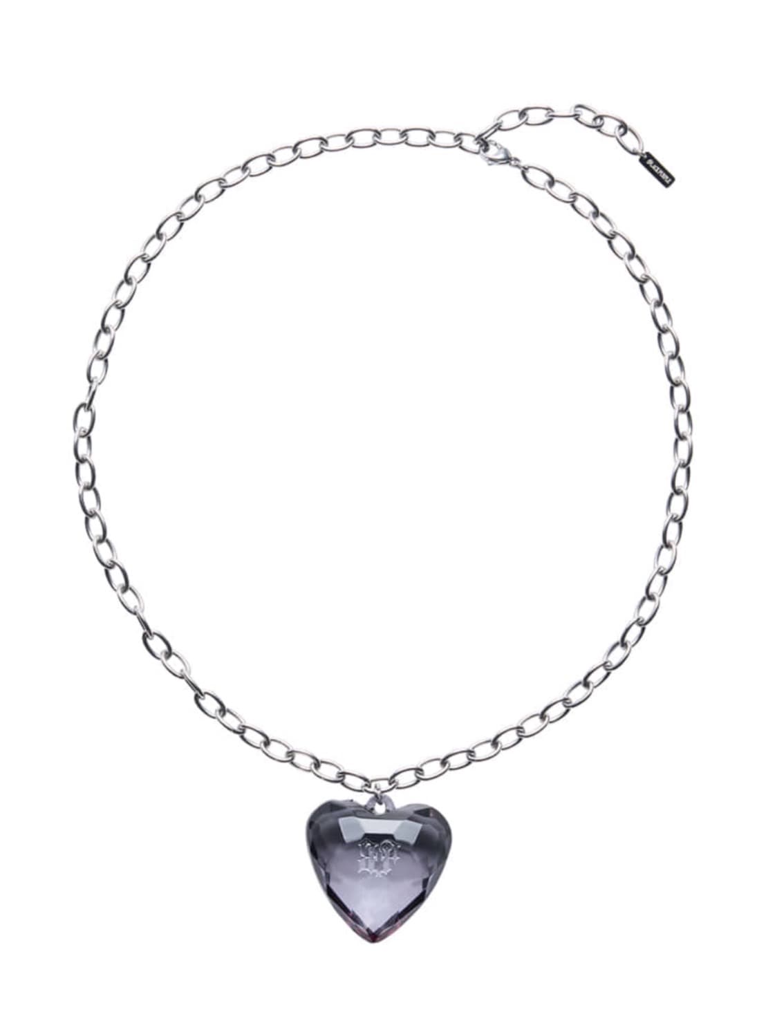 【BLACK PURPLE】Acrylic Heart Necklace / 【ブラックパープル】アクリリックハートネックレス