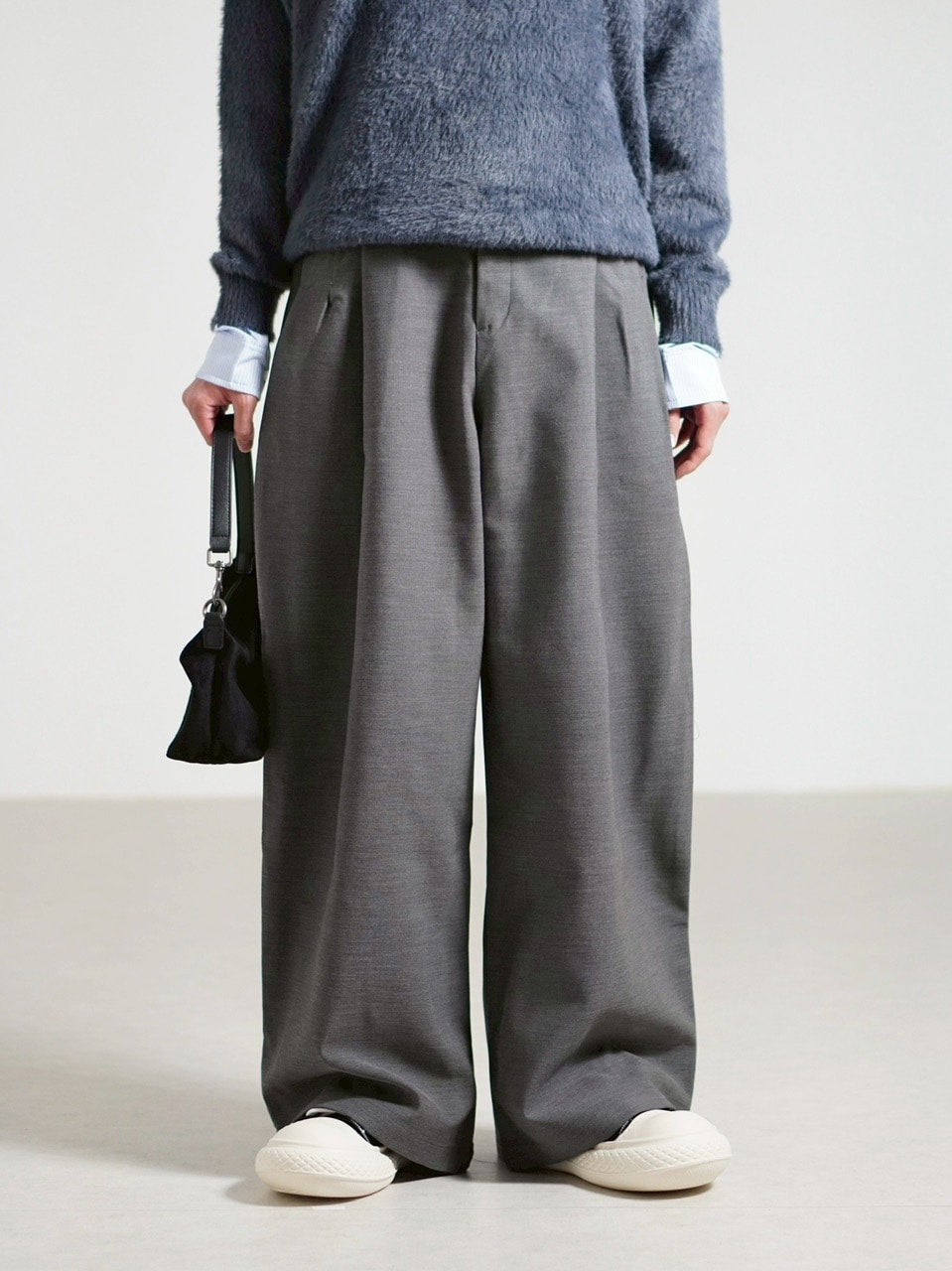 受注制【Chikashitsu +】over tuck slacks / 【チカシツプラス】オーバータックスラックス (2color)