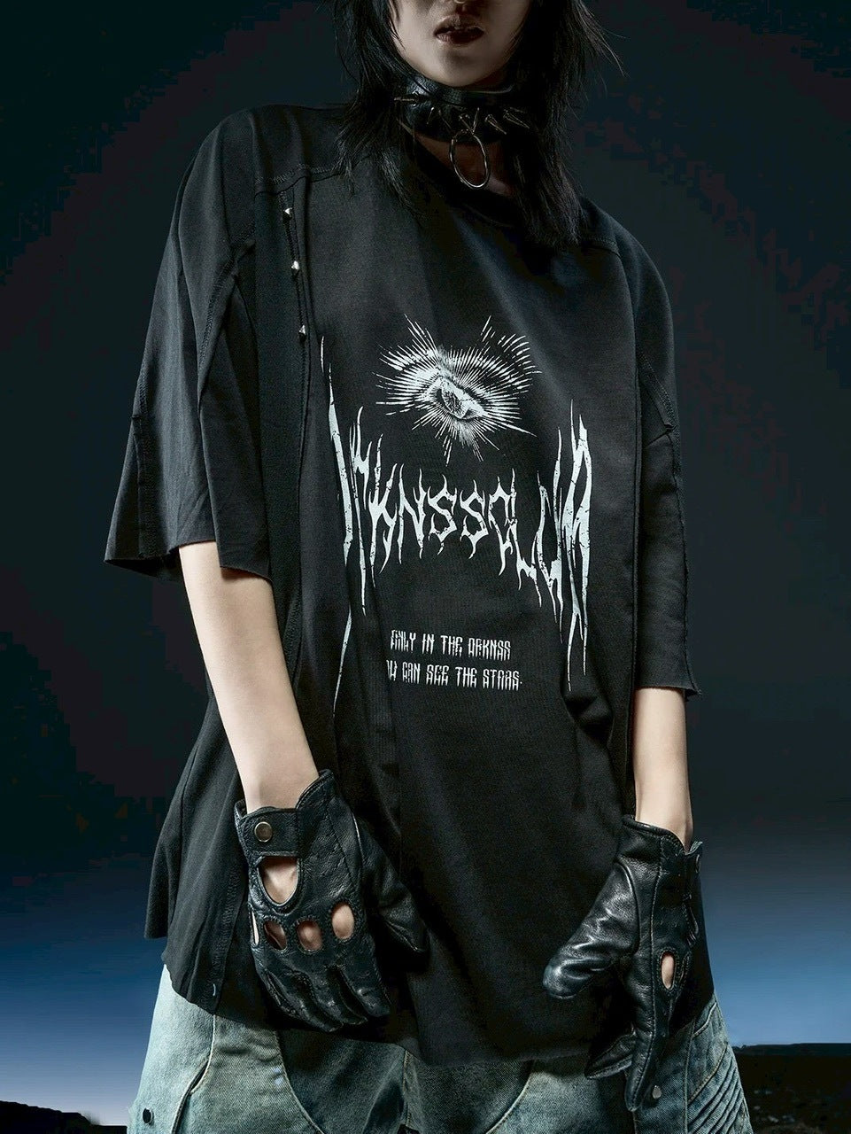 【RICH】DRKNSS Printed Over T-shirt / 【リッチ】ロゴグラフィックオーバーサイズ半袖Tシャツ