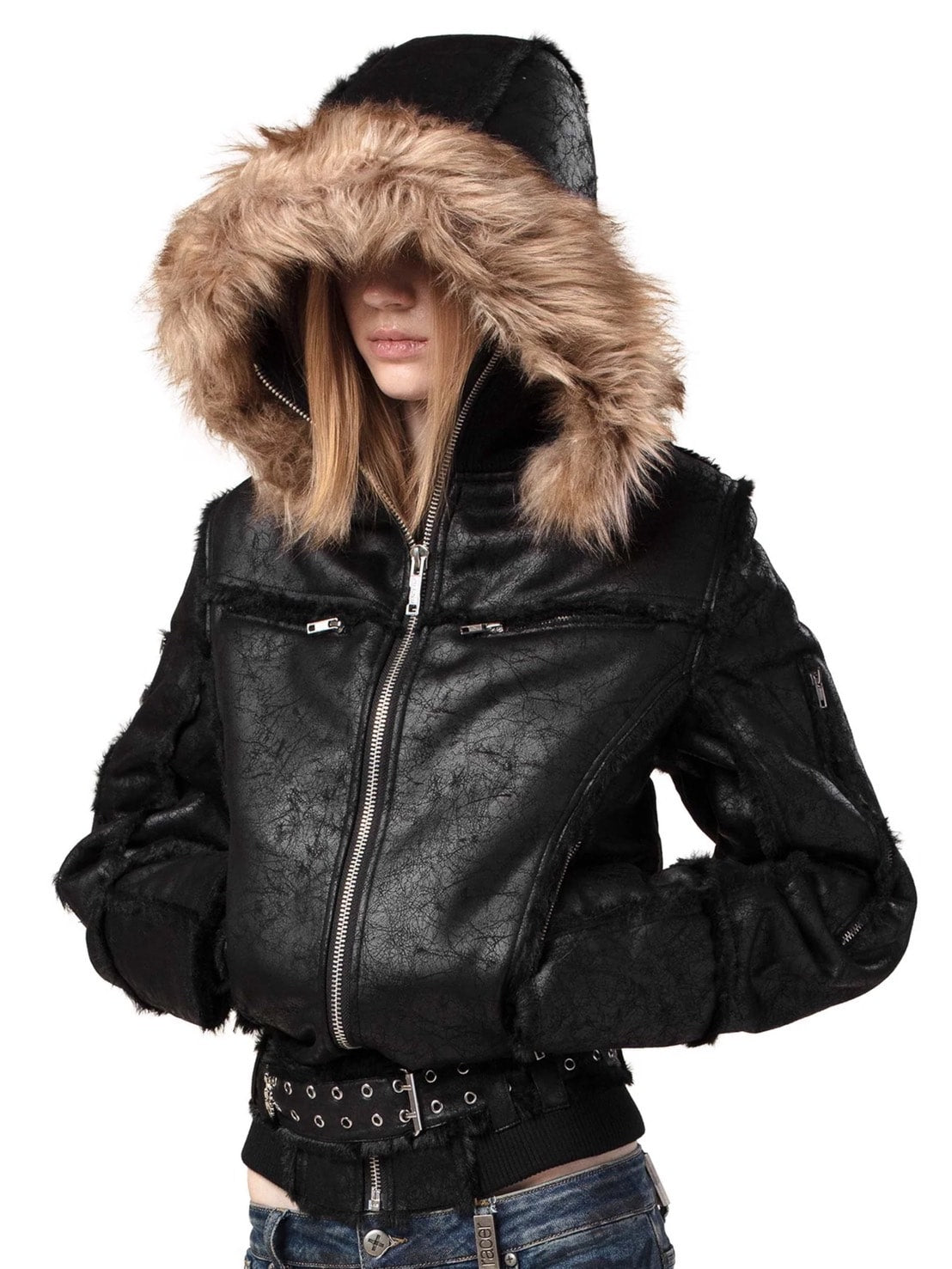 【RACER WORLDWIDE】Sheep Skin Jacket / 【レーサーワールドワイド】ベルテッドジップファージャケット