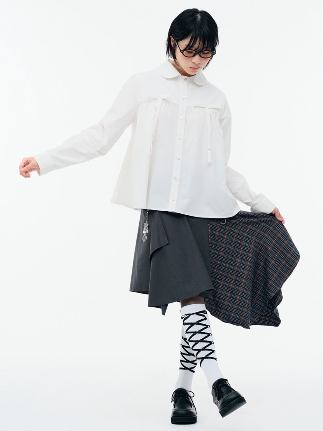 【TUOMIO】LAYERED ASYMMETRIC SKIRT / 【トゥオミオ】レイヤードアシンメトリースカート