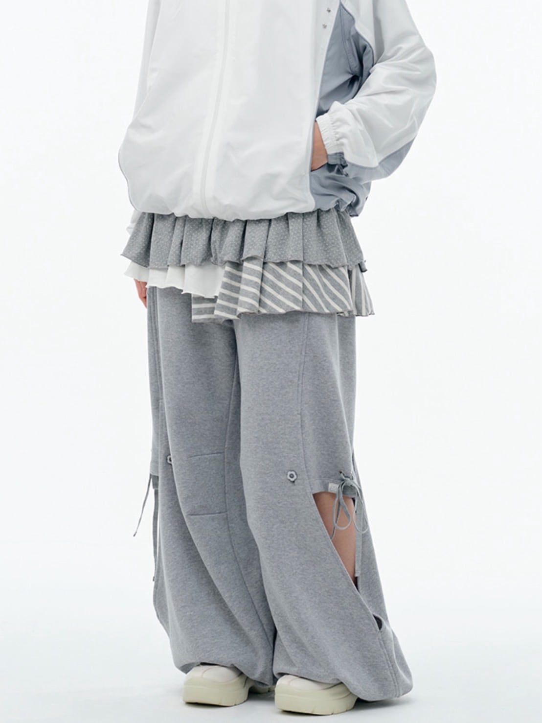 【TUOMIO】BANDED LAYERED SKIRT / 【トゥオミオ】バンディッドレイヤードスカート