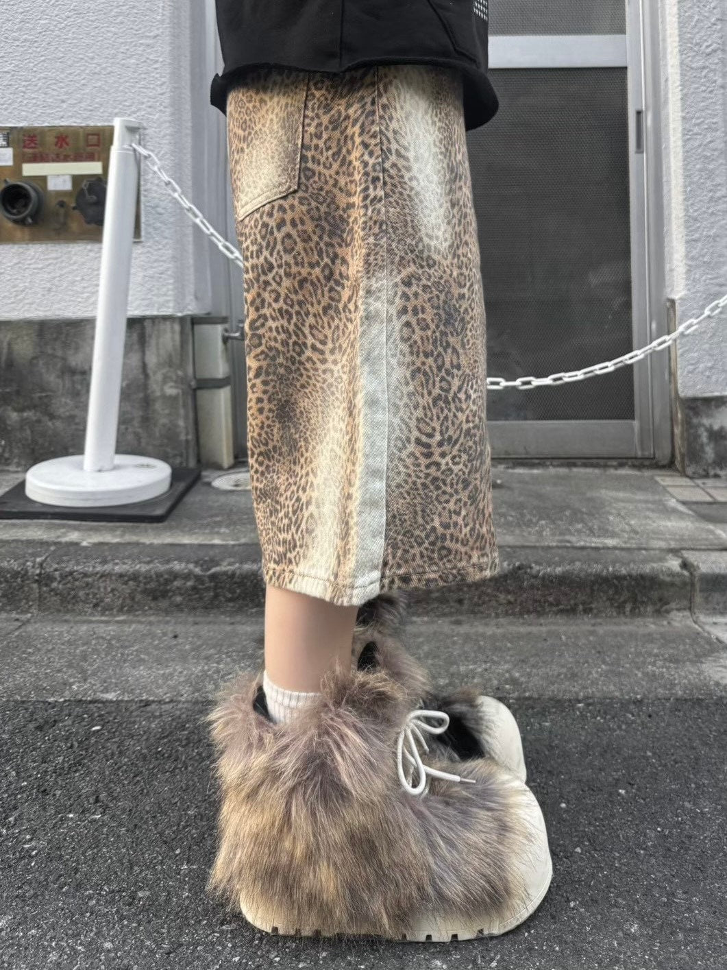 【Never mind the XU】leopard half pants / 【ネバーマインドザエックスユー】レオパードハーフパンツ (2color)