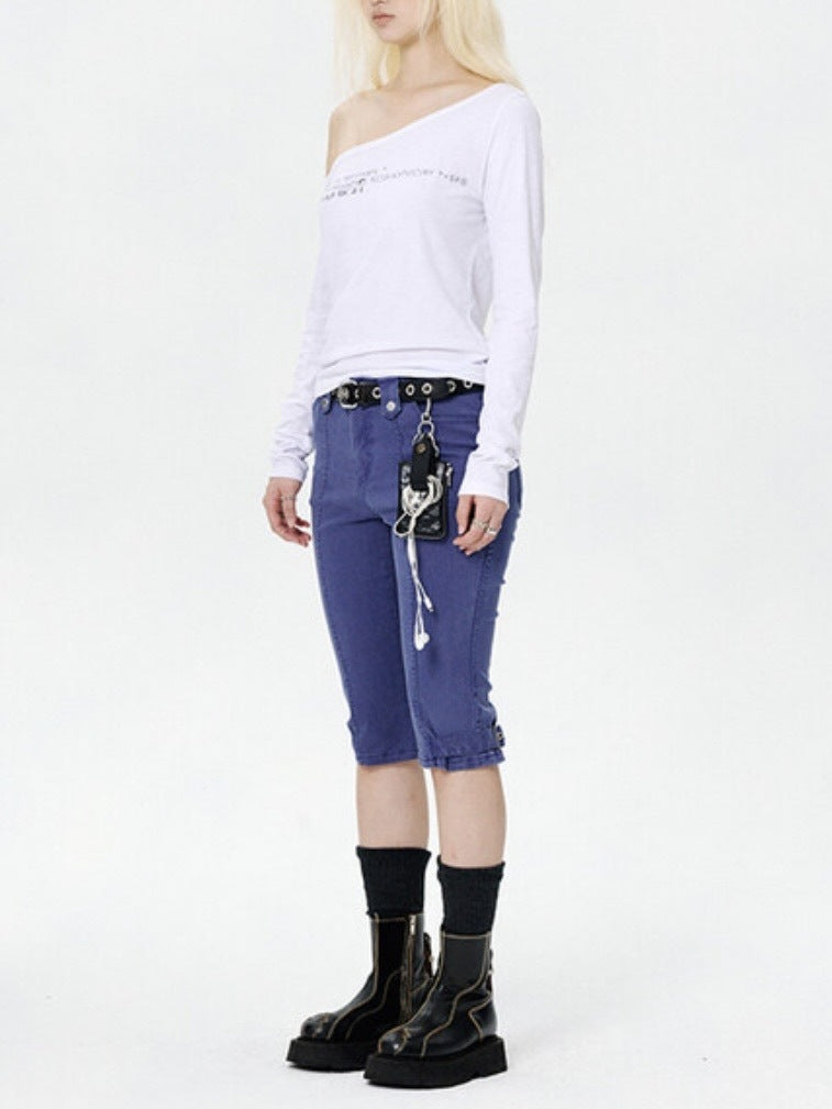 【runningHIGH】ONE OFF SHOULDER L/S TEE / 【ランニングハイ】ワンオフショルダー長袖Ｔシャツ