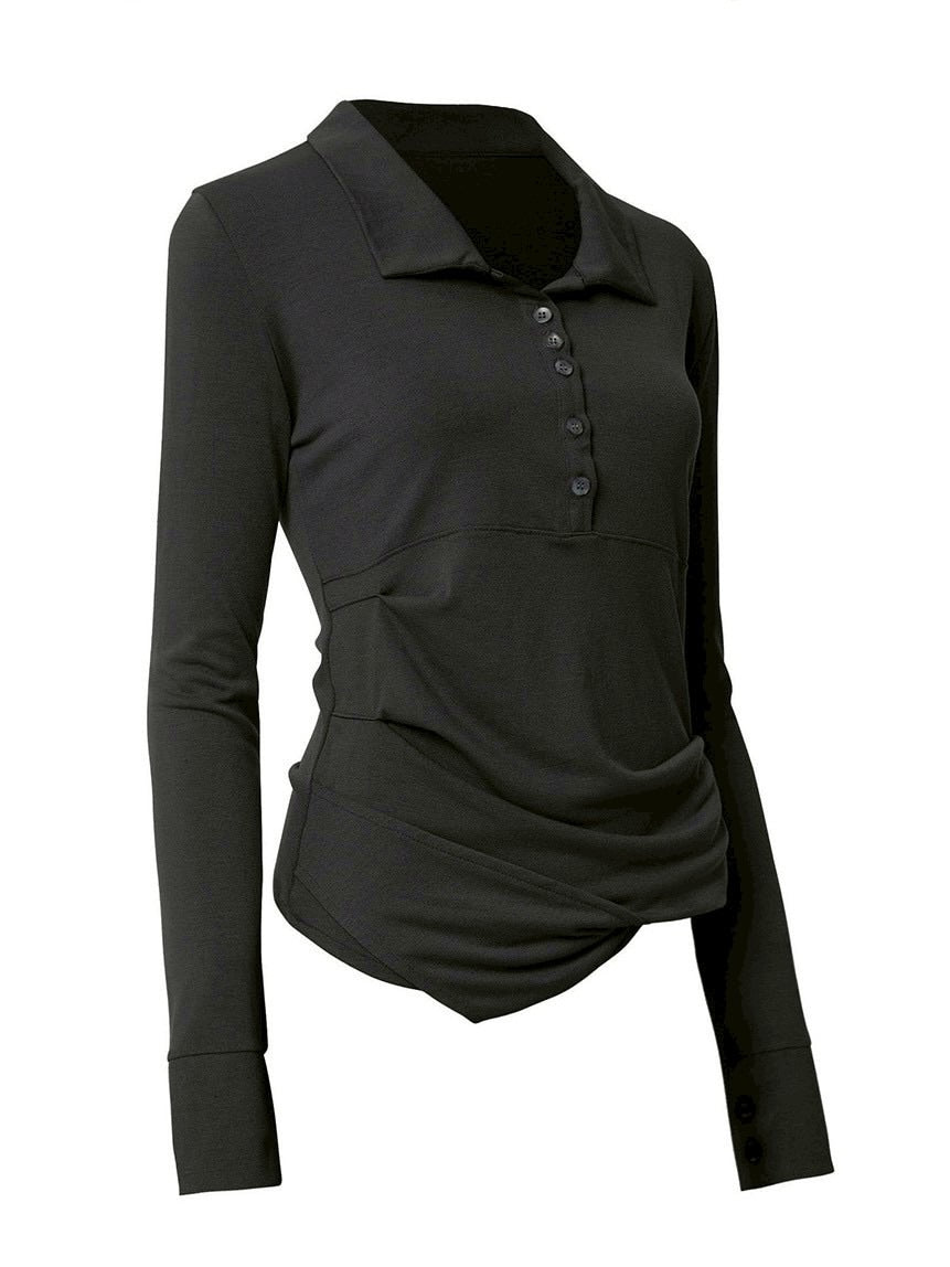 【FLAREUP】Asymmetrical Draped Shirt / 【フレアアップ】アシンメトリードレープシャツ