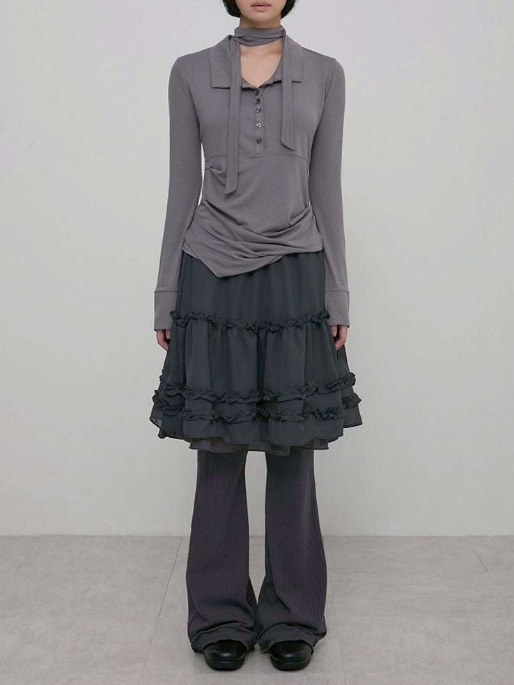 【FLAREUP】3-Layered Ruffle Skirt Pants / 【フレアアップ】3レイヤードラッフルスカートパンツ