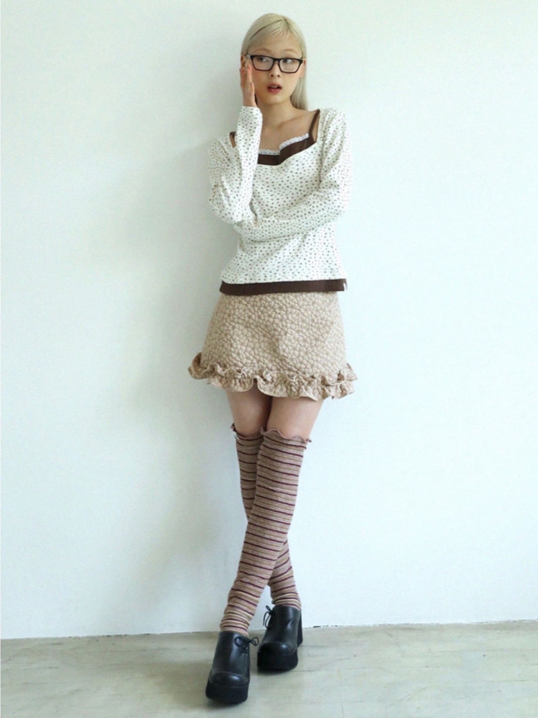 12/21 20:00 再販【Uglyshadow】FLOWER LAYERED T-SHIRT