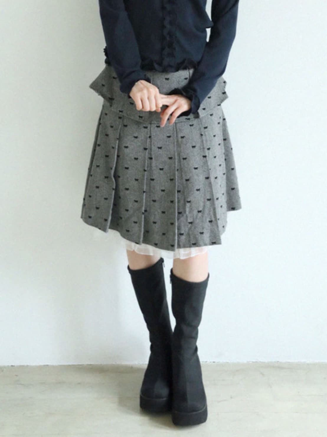 12/21 20:00 再販【Uglyshadow】RIBBON MIDI SKIRT