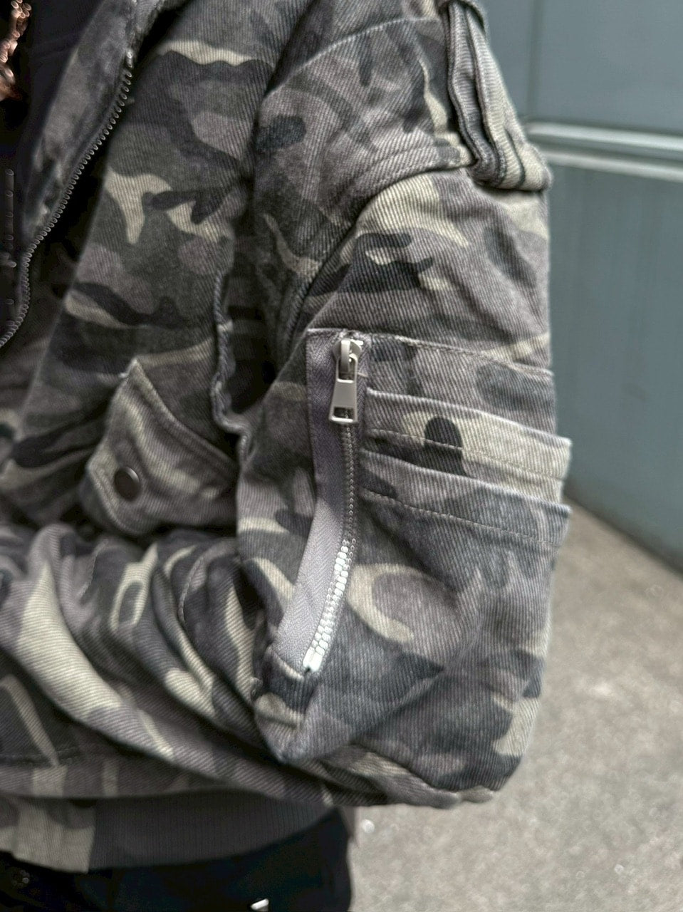 【Never mind the XU】camouflage zip up jacket / 【ネバーマインドザエックスユー】カモフラージュジップアップフードジャケット