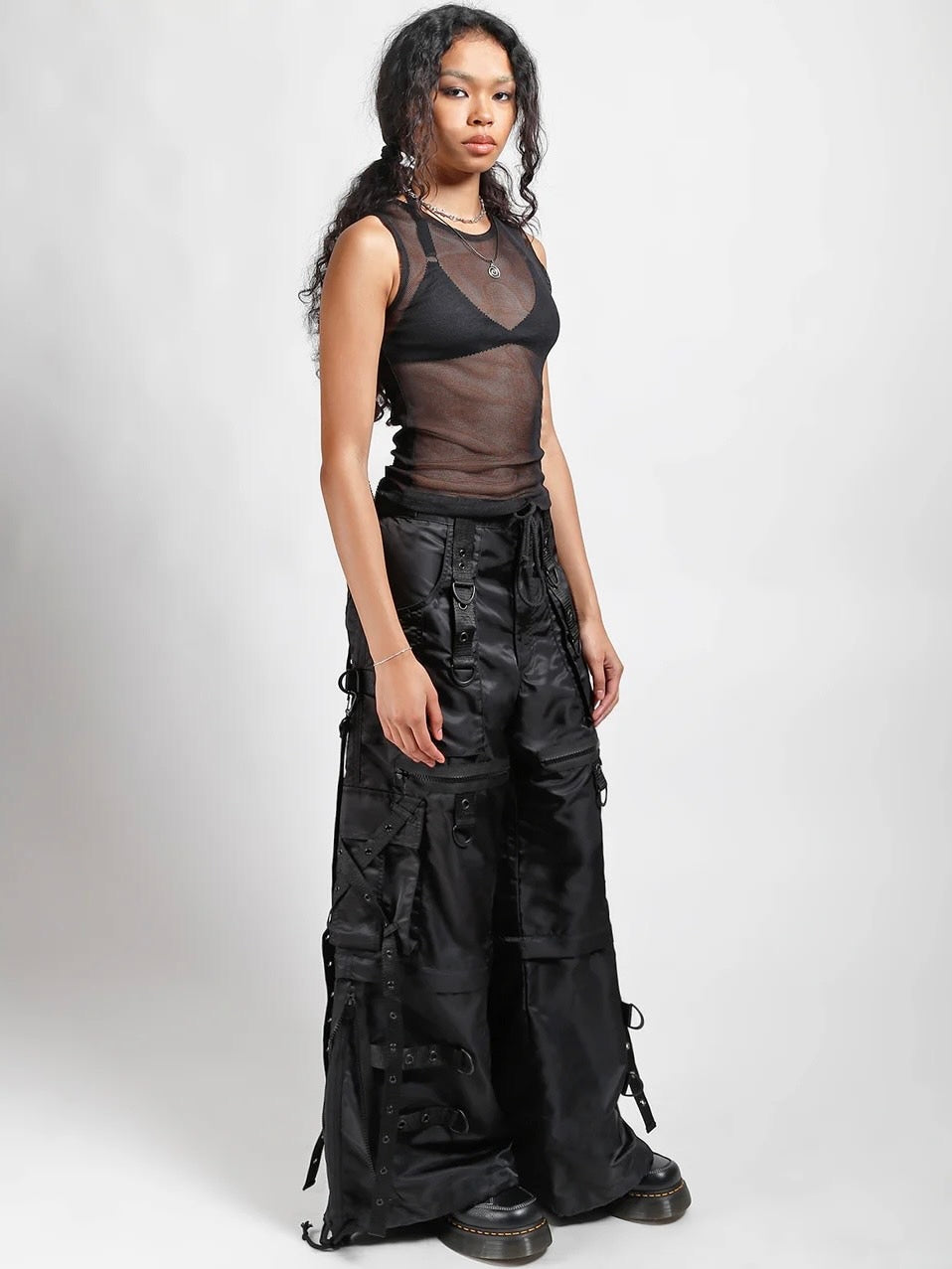 【TRIPP nyc】X STRAP SPACE OUT PANT[NY7296M] / 【トリップ ニューヨーク 】ボンテージストラップナイロンワイドパンツ