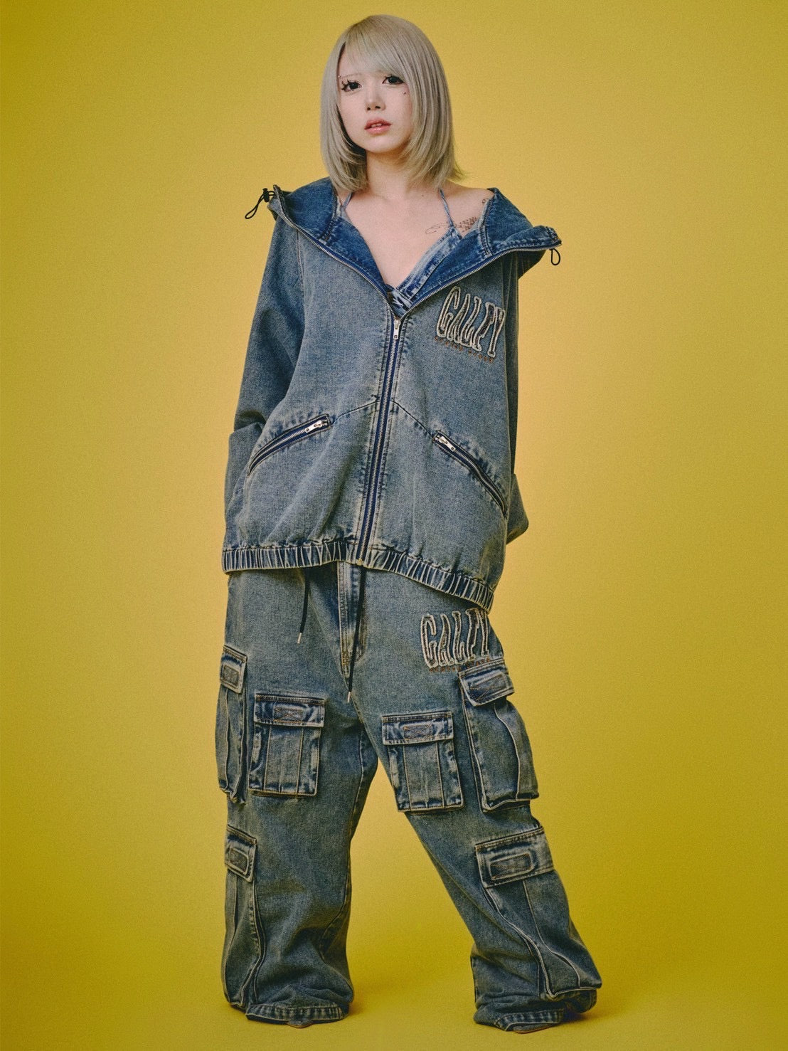 【GALFY】ぐるグニャデニムカーゴ