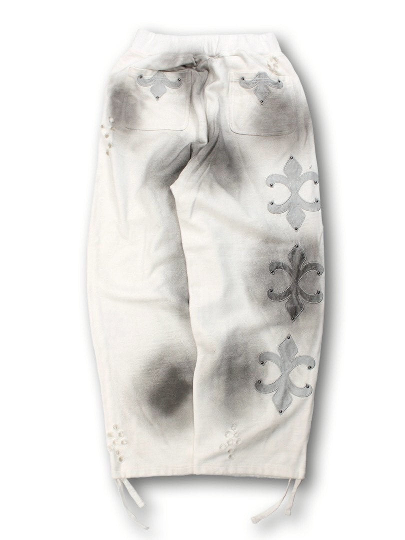 【GALFY】ぼろぼろロゴ百合の紋スウェットパンツ