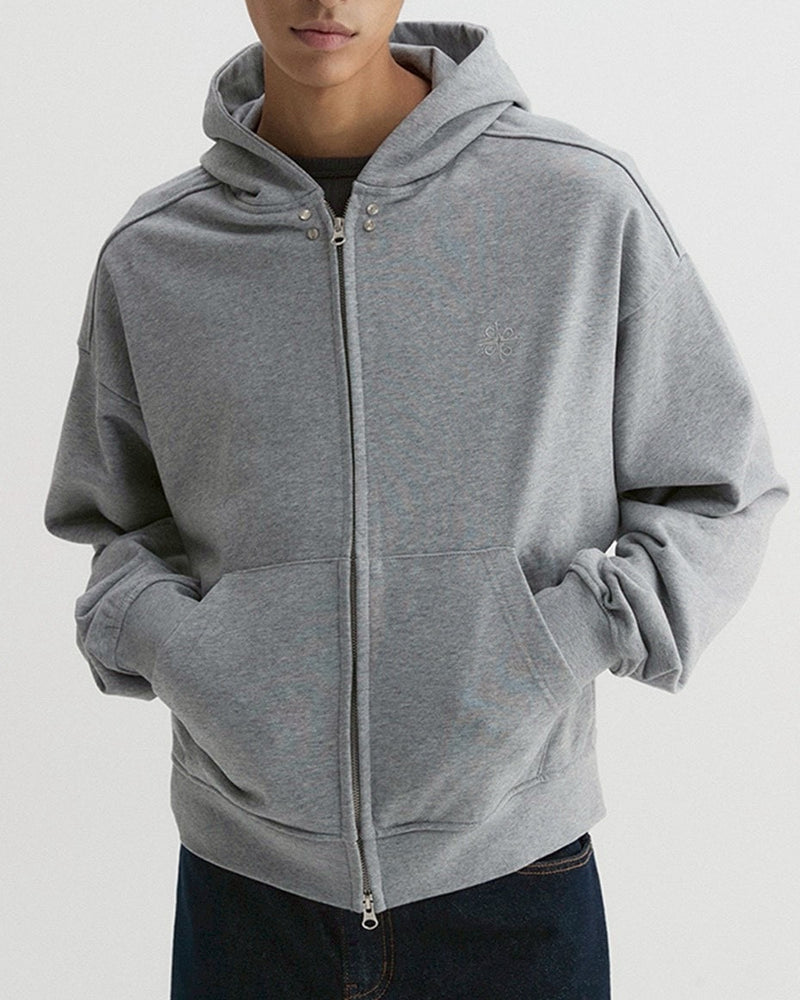 【DNSR】Crop Hoodie Zip-Up