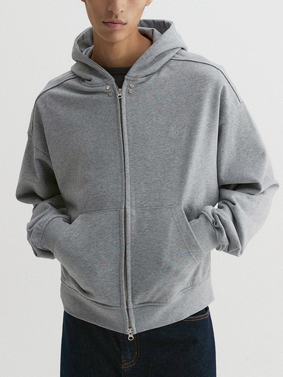 【DNSR】Crop Hoodie Zip-Up