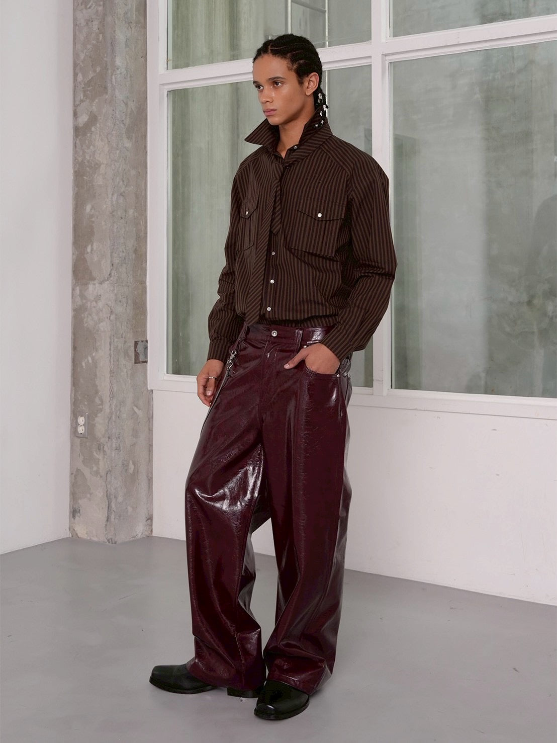 【ESC STUDIO】Tough striped shirt