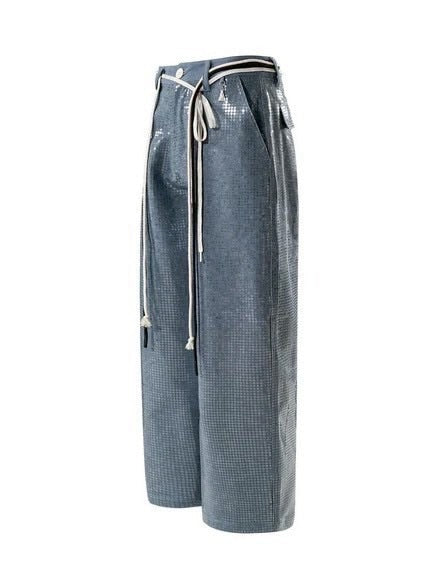 【The Boy Has No Patience】Transparent Pressed French Work Pants / 【ザボーイハズノーペーシェンス】ベルトストリングデニムパンツ