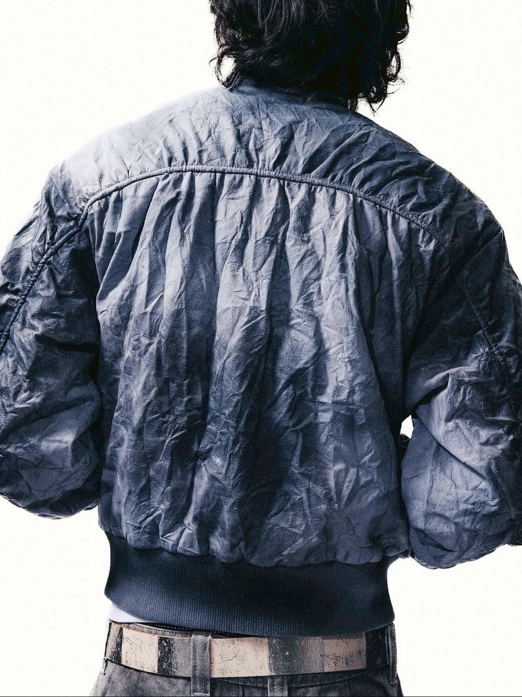 【The Boy Has No Patience】Pleated Spray Color Ma1 Jacket / 【ザボーイハズノーペーシェンス】スプレーカラーシャーリングMA1ブルゾン